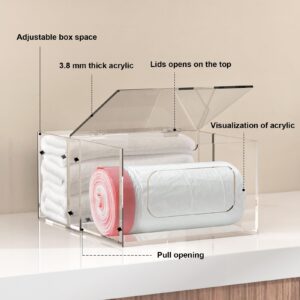 upcessory Acrylic Trash Bag Dispenser, 2 in 1 Extra Large Under Sink Garbage Bag Organizer, Kitchen Trash Bag Storage Holder with Lid for 13 30 33 Gallon Garbage Bag