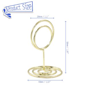 Waziaqoc 20Pcs Table Number Holders, Mini Round Place Card Holder. 2 Inch Short Table Number Stands for Wedding Party Graduation (Gold)