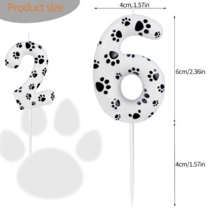 iNINGER White Number 3 Candle,Dog Paw Print Birthday Candles,Dog Paw Cake Toppers Candles for Numeral Birthday Candles for Boy Girl Dog Paw Birthday Decoration Cat Dog Party Supplies