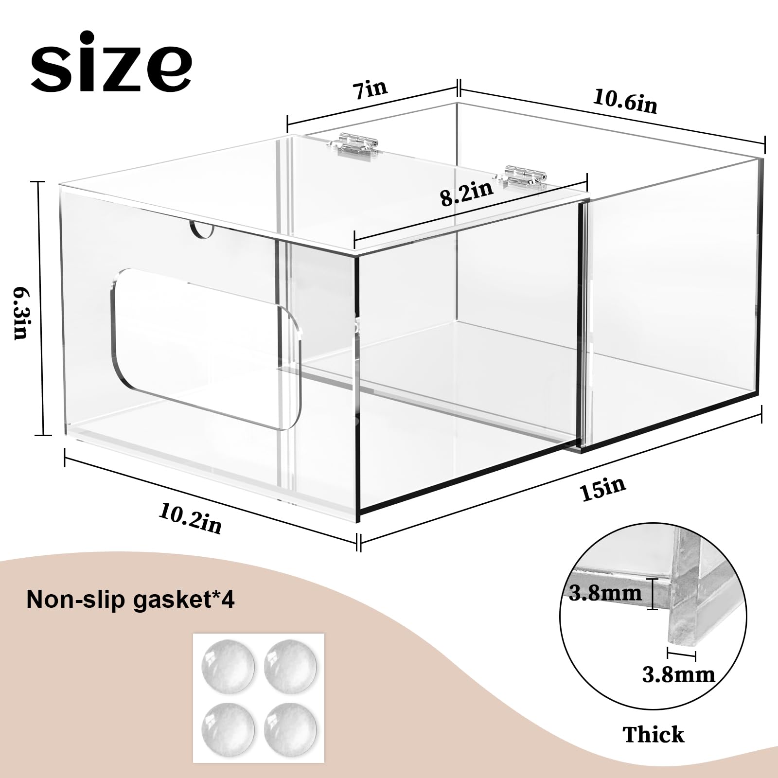 upcessory Acrylic Trash Bag Dispenser, 2 in 1 Extra Large Under Sink Garbage Bag Organizer, Kitchen Trash Bag Storage Holder with Lid for 13 30 33 Gallon Garbage Bag