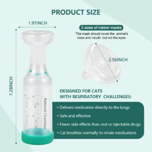 Malihome Cat Handheld Inhaler Spacer with 2 Masks Helps with Breathing & Delivering Medication Fits