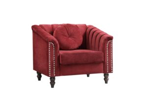 yipdfernor red lint 3-piece living room sofa set, contemporary sofa couch set, for living room furniture sets、offices、apartments（chair）