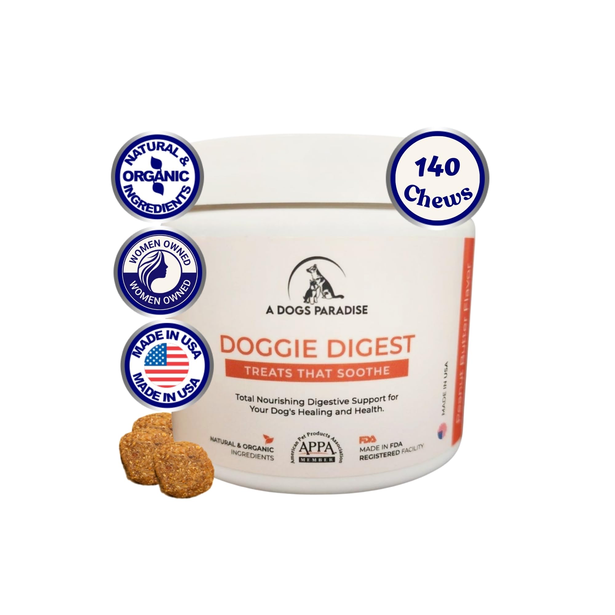 Doggie Digest-Natural Organic Dogs Pre & Probiotics, 10 Active Nutrients, Cold Pressed, Vet Formulated, Upset Stomach/Allergies/Itching, Digestive Enzymes, Gut/Skin/Hip/Joint, Pumpkin, Immune Support.