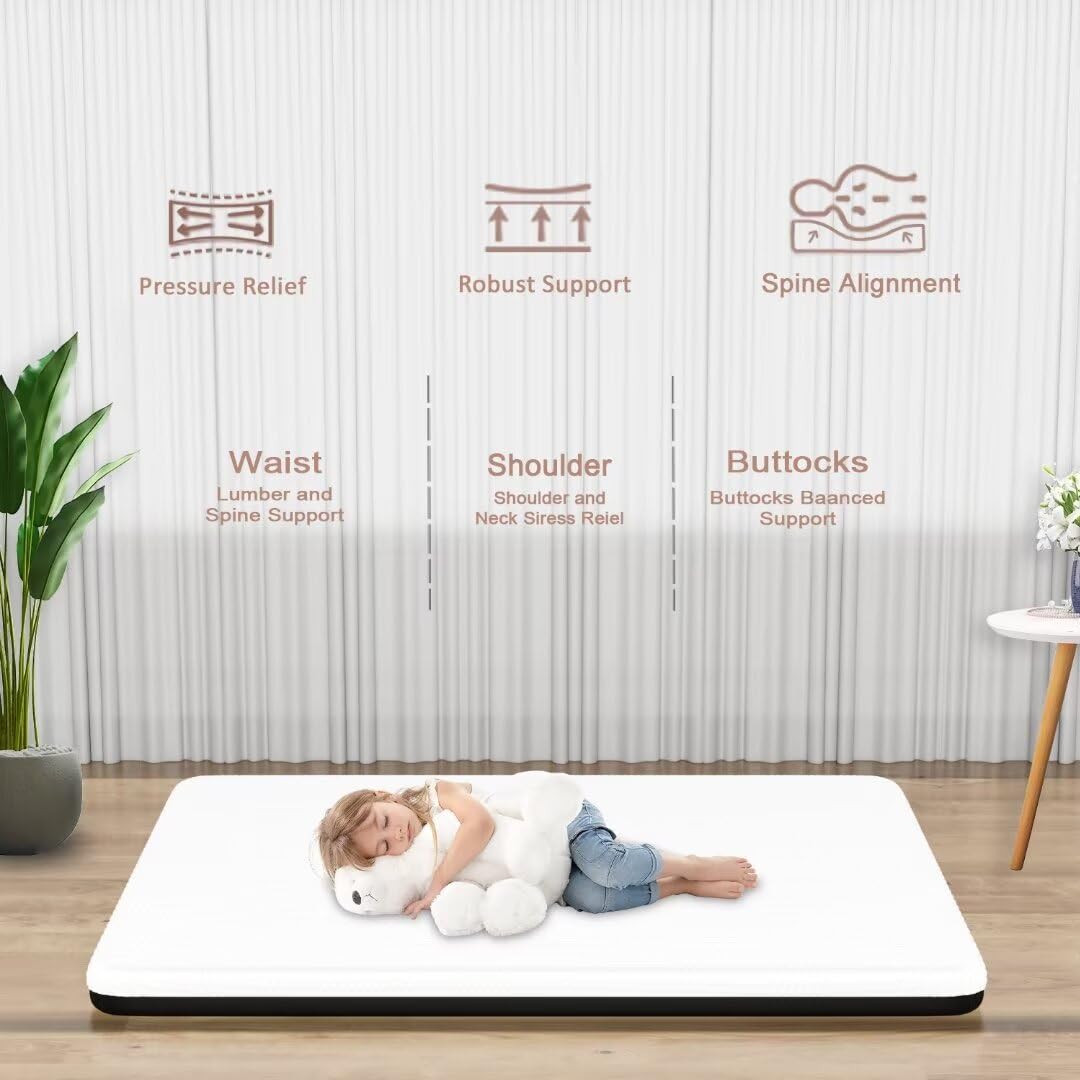 LIYIH 4 Inch Twin Mattress, Memory Foam Mattress, Twin Size Mattresses, Children’s Rooms Mattress,This Mattress has Almost no Odor,CertiPUR-US Certified【2024 New Version】