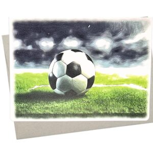 whitman and daughter soccer birthday card (1 premium folded card, blank inside, 5x7 inch) cute soccer celebration card for all happy occasions, coach thank you, graduation - 764