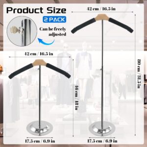 Cezoyx 2 Pack Adjustable T Shirt Display for Vendors, 18 to 31 Inch Flexible Shirt Shoulder Stand Portable Hanging Black Clothes Hanger Rack Garment Coat Holder for Clothing Dress Retail