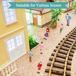 Namalu 14 Pcs 1: 25 Scale Miniature People Figurines Mini Architectural Plastic Figurines Dollhouse People Mini People Figures Painted Standing and Seat People for Miniature Scenes