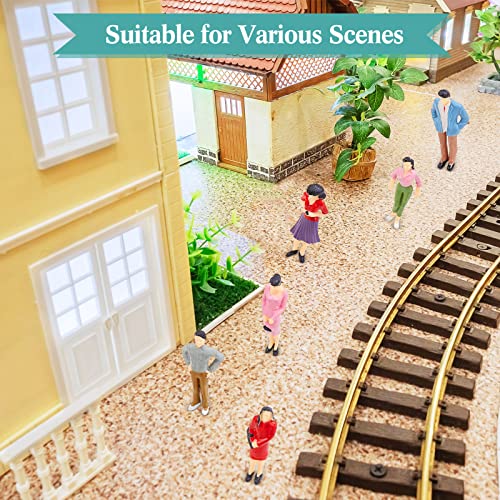 Namalu 14 Pcs 1: 25 Scale Miniature People Figurines Mini Architectural Plastic Figurines Dollhouse People Mini People Figures Painted Standing and Seat People for Miniature Scenes