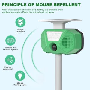 2024 Solar Ultrasonic Animal Repeller, Cat Repellent Outdoor, Dog, Squirrel, Raccoon, Skunk, Rabbit, Fox, Deer, Bird etc.Motion Detection, LED Flashing Light 027