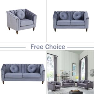 YIPDFERNOR Purple Lint 3-Piece Living Room Sofa Set, Contemporary Sofa Couch Set, for Living Room Furniture Sets、Offices、Apartments（Loveseat）