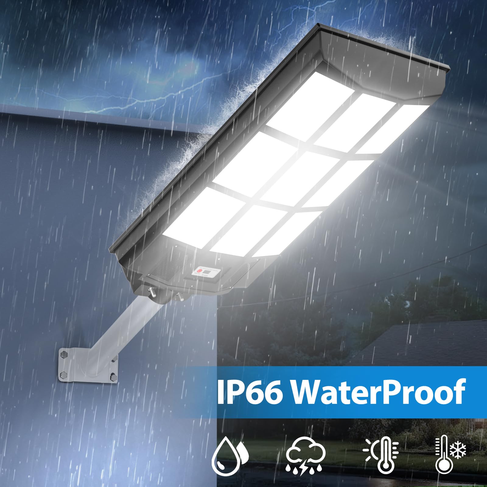 4500W Street Lights Solar Powered, 4500000LM Solar Street Lights for Outside, 2700K/4200K/6500K Dimmable Solar Street Lights Outdoor Waterproof IP66 Dusk to Dawn for Parking Lot, Pole, Garden, Yard