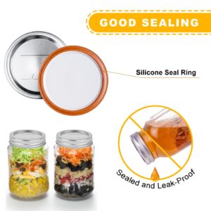 Canning Jar Lids With Rings For Mason Regular Mouth 24Pcs Regular Mouth Kerr Ball Jars Lids With Rings Good Sealing Performance Food Grade Material Kerr Mason Jars For Canning Food Fruits DIY Jam