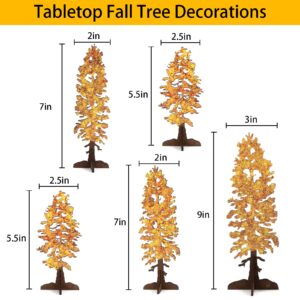 DAZONGE Fall Decor - 5PCS Wooden Free Standing Fall Trees Signs - Fall Decorations for Home - Rustic Decorative Fall Trees Table Centerpiece for Shelf Mantel Decor