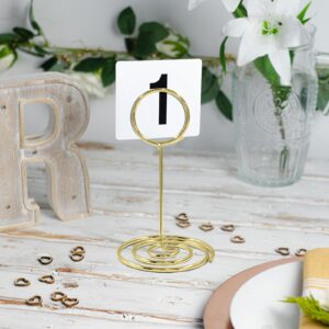 Waziaqoc 10Pcs Table Number Holders, Mini Round Place Card Holder, 3.35 Inch/85mm Short Table Number Stands for Wedding Party Graduation (Gold)