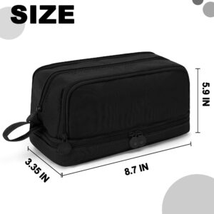 Vocuer large capacity pencil case with compartments black pencil pouch school supplies for boys big pencils case for teen boys extra large special pen bag pencil bags with zipper pen cases for adults