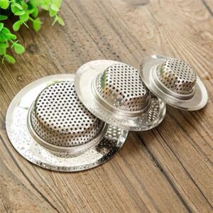 4 PCS Stainless Steel Bathroom Sink,Drain Stoper,Drain Hair Catcher,Shower Drain Cover for Bathtub, Kitchen Sink Strainer, Drain Stopper with (Silver, 2.1 in to 4.5 in)