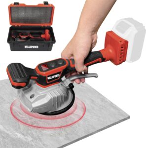 tile vibration leveling machine, cordless tile vibration installation tool compatible with milwaukee 18v battery with 8 speed, suction cup, digital display for floor tile wall(tools only)