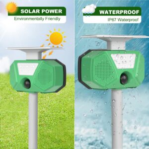 2024 Solar Ultrasonic Animal Repeller, Cat Repellent Outdoor, Dog, Squirrel, Raccoon, Skunk, Rabbit, Fox, Deer, Bird etc.Motion Detection, LED Flashing Light 027