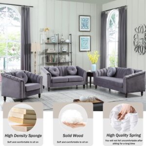 YIPDFERNOR Purple Lint 3-Piece Living Room Sofa Set, Contemporary Sofa Couch Set, for Living Room Furniture Sets、Offices、Apartments（Loveseat）