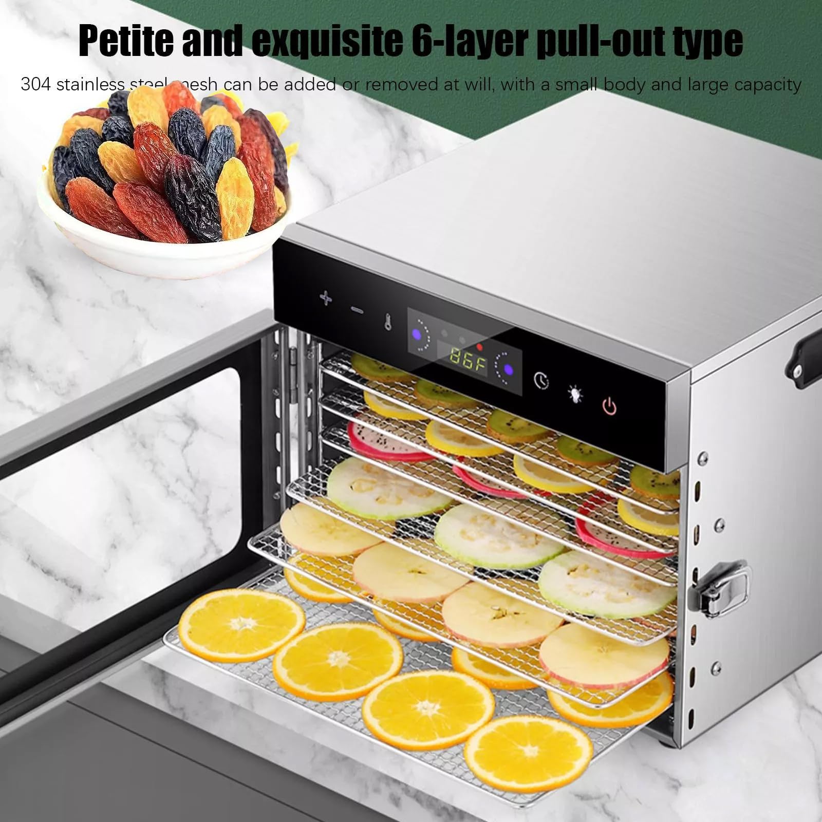 Food-Dehydrator-Machine Food-Dryer for Fruit-Mushroom-Meat-Jerky-Herb Stainless-Steel