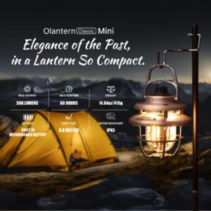 OLIGHT Olantern Stretch Camping Lanterns, 500 Lumens Stretchable LED Flashlights with Dual Light Source Bundle with Olantern Classic Mini LED Camping Lantern, Lightweight Rechargeable Lantern Flashlig