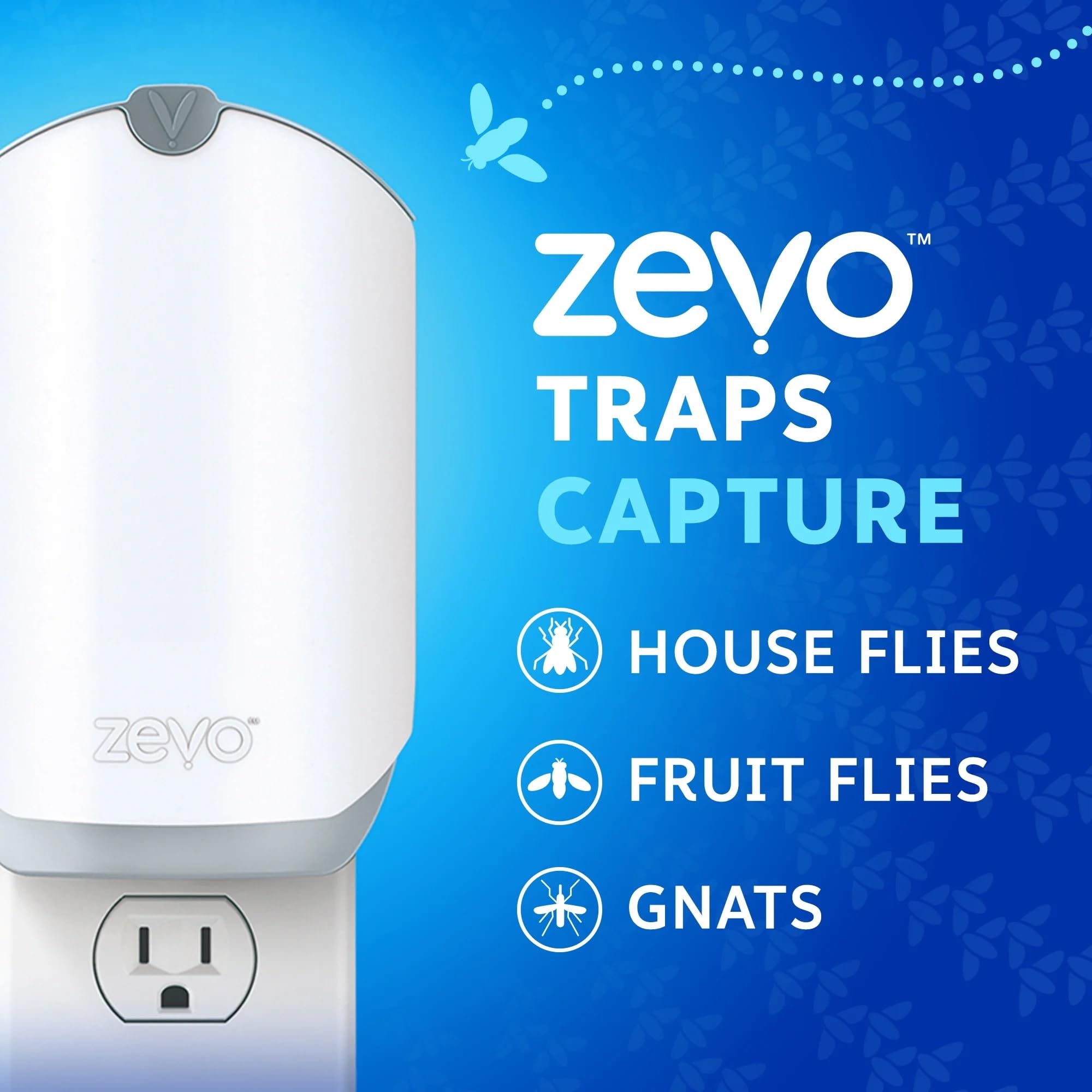 Zevo Flying Insect Trap, Fly Trap Captures Houseflies, Fruit Flies, and Gnats (2 Device & 6 Cartridge)