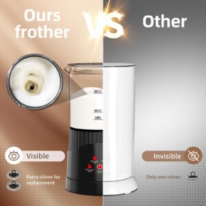 Chefavor Milk Frother Electric,4 in 1 Milk Frother and Steamer,14OZ Warm and Cold Foam Maker,Milk Warmer for Coffee,Cappuccinos,Macchiato