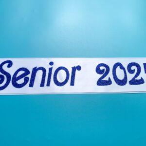 Conggluuo Senior 2025 sash,senior sashes class of 2025 senior sash White sash with Blue Glitter graduation sash for Graduation Party Supplies 8 Pack senior sashes White Blue 8pcs