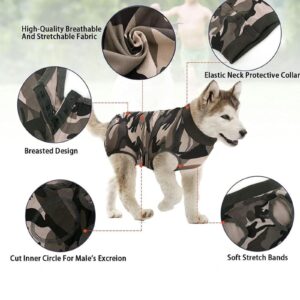 COZMAX Neutering Protection for Dogs - Recovery Shirt for Male Female Dog Cats Protects Wounds Recovery Suit for Dogs After Surgery - Dog Recovery Suit -Vu01,Greencamouflage-XS, X-Small