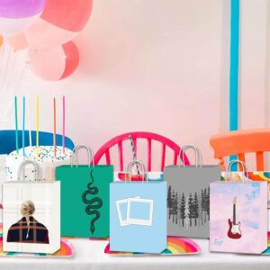 SNABETNA Singer Music Paper Bags Birthday Party Decorations 10pcs Goodies Bags,Singer Themed Party Paper Bags With 10 Styles, Double Sided Music Style Paper Bags Boys Girls Birthday Party Favors