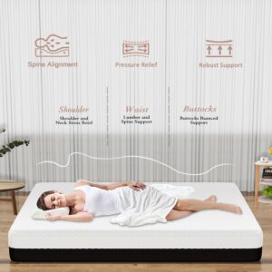 LIYIH 10 Inch King Mattress, King Mattresses, Memory Foam Mattresses Really Can Relieve Your Back and Neck Pain,CertiPUR US Certified【New Version】