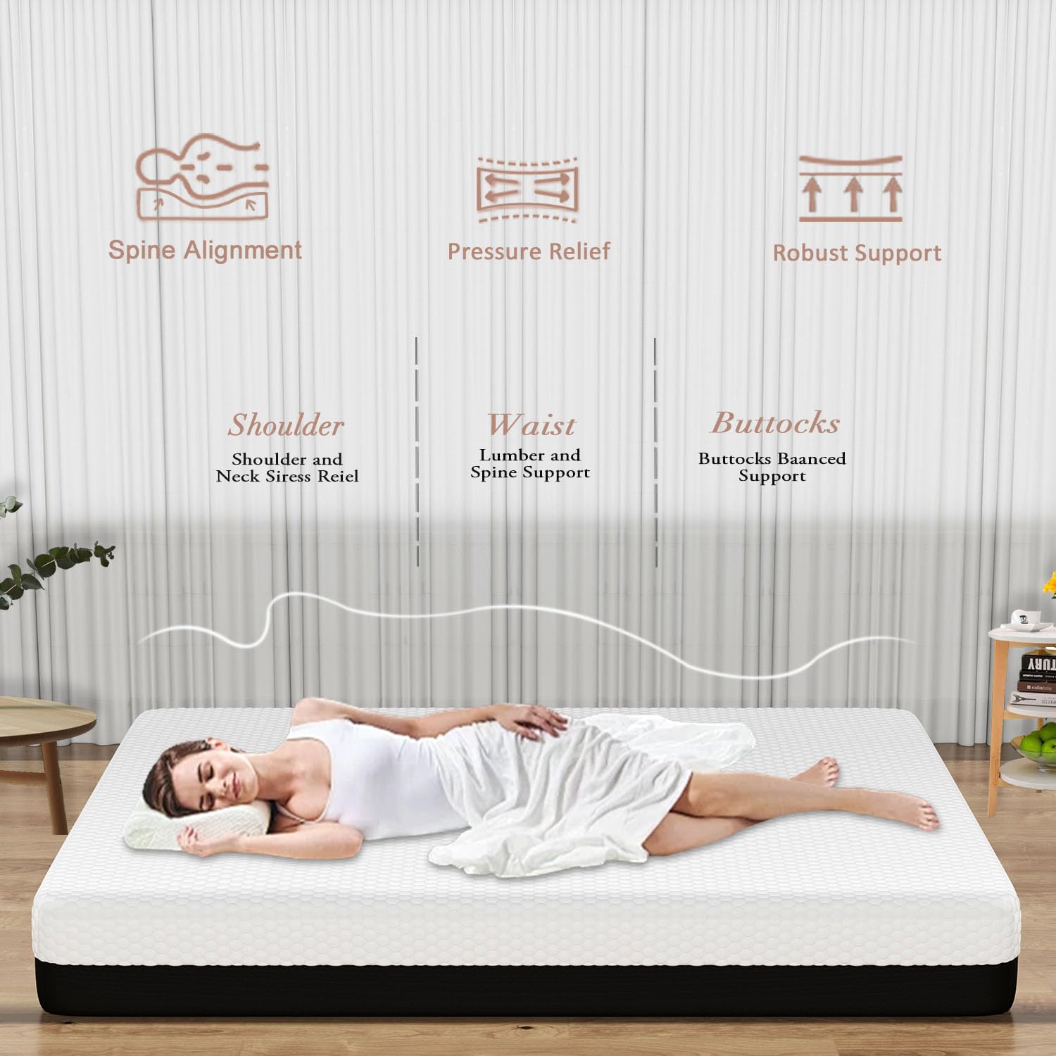 LIYIH 12 Inch King Mattress, King Size Mattresses, Memory Foam Mattresses Really Can Relieve Your Back and Neck Pain,CertiPUR US Certified【New Version】