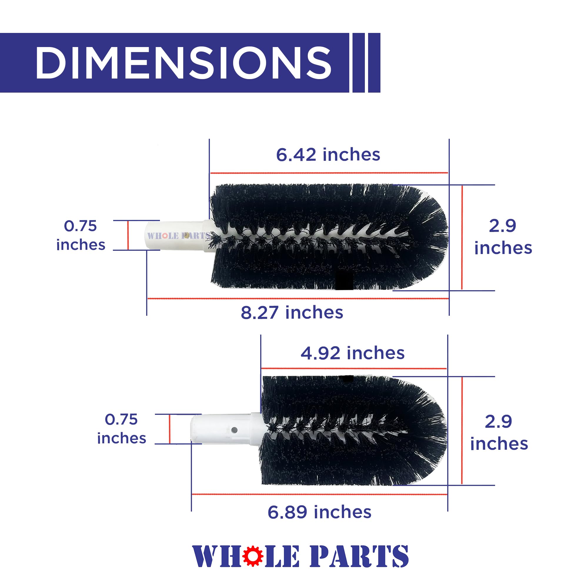 Whole Parts Glass Washer Replacement Brush Set Part# BRS-1722 - Replacement & Compatible with Some Bar Maid Glass Washers