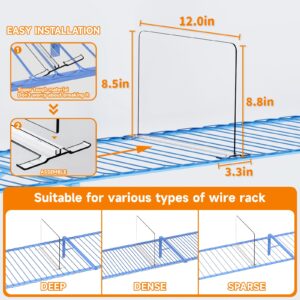 Cq acrylic Closet Shelf Organizer for Wire Shelves -8 Pack -Easy Clip-No Tool- Clear Acrylic Shelf Dividers for Closet Organization for Bedroom/Kitchen/Office/Pantry 8.5" Tall Shelf Separator