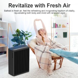 Muliap Air Purifiers for Home Large Room Up to 1695 Sqft,True H13 HEPA Filter,Better Sleep with Speed Control,For Bedroom Living Room,24dB Filtration System,KJ300 Black