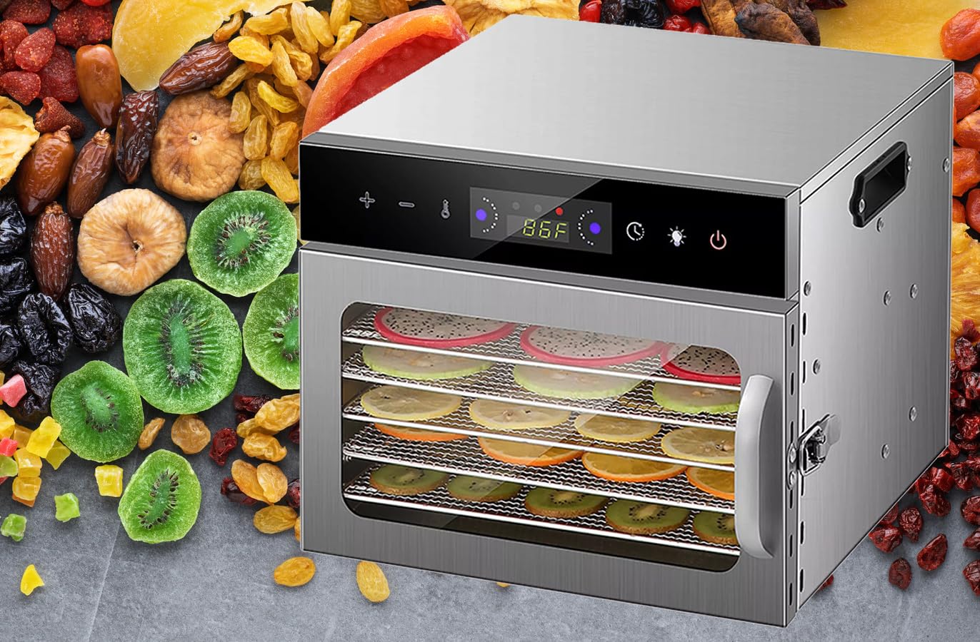 Food-Dehydrator-Machine Food-Dryer for Fruit-Mushroom-Meat-Jerky-Herb Stainless-Steel