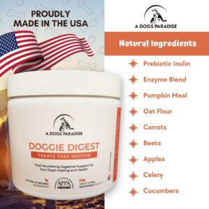 Doggie Digest-Natural Organic Dogs Pre & Probiotics, 10 Active Nutrients, Cold Pressed, Vet Formulated, Upset Stomach/Allergies/Itching, Digestive Enzymes, Gut/Skin/Hip/Joint, Pumpkin, Immune Support.