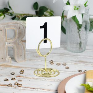 Waziaqoc 20Pcs Table Number Holders, Mini Round Place Card Holder. 2 Inch Short Table Number Stands for Wedding Party Graduation (Gold)