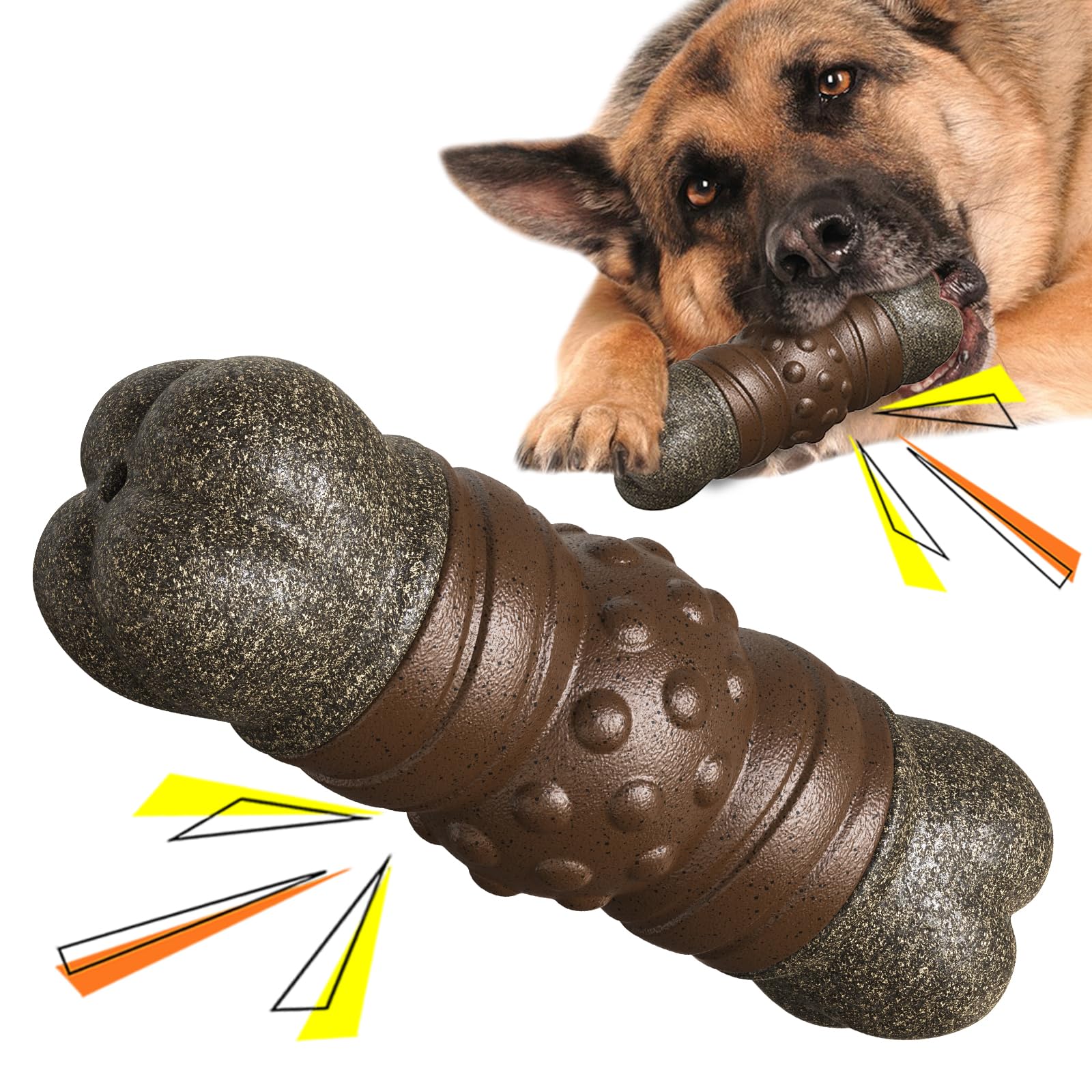 YIJISKY Ideal Chew Toy Great for Teeth Cleaning and Playtime，Dog Chew Toy for Aggressive Chewers Tough and Long-Lasting Toy for Large/Medium Dogs (Coffee)