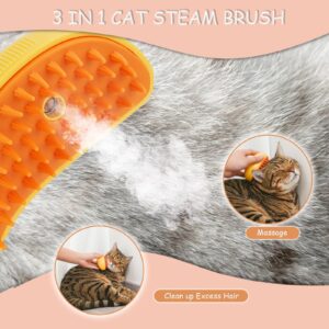 Cat Steam Brush,Cat Steam Brush for Grooming,3 in 1 Steamy Cat Brush,Spraying Steam Pet SPA Brush,Rechargeable Silicone Pet Comb for Cats & Dogs