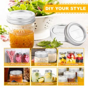 Canning Jar Lids With Rings For Mason Regular Mouth 24Pcs Regular Mouth Kerr Ball Jars Lids With Rings Good Sealing Performance Food Grade Material Kerr Mason Jars For Canning Food Fruits DIY Jam