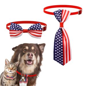 beanbean scoop maga pet accessories - patriotic american flag dog necktie & bow tie set, rally with your furry friend for trump