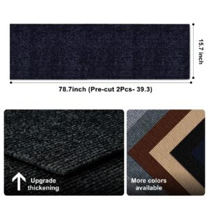 Cat Scratching Climbing Carpet Mat, Feierxun Adhesive Trimmable Cat Post Covered Pad Replacement for DIY Cat Tree Shelf Couch Corner Wall Cat Scratcher Furniture Protector (Black, 78.7x15.8In)