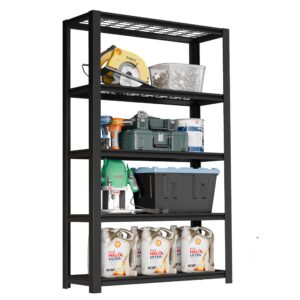 fleximounts 72" h garage shelving, 5-tier garage storage shelves, standing shelving unit, metal wire rack, heavy duty shelving for basement, warehouse, 36" w x 16" d x 72" h