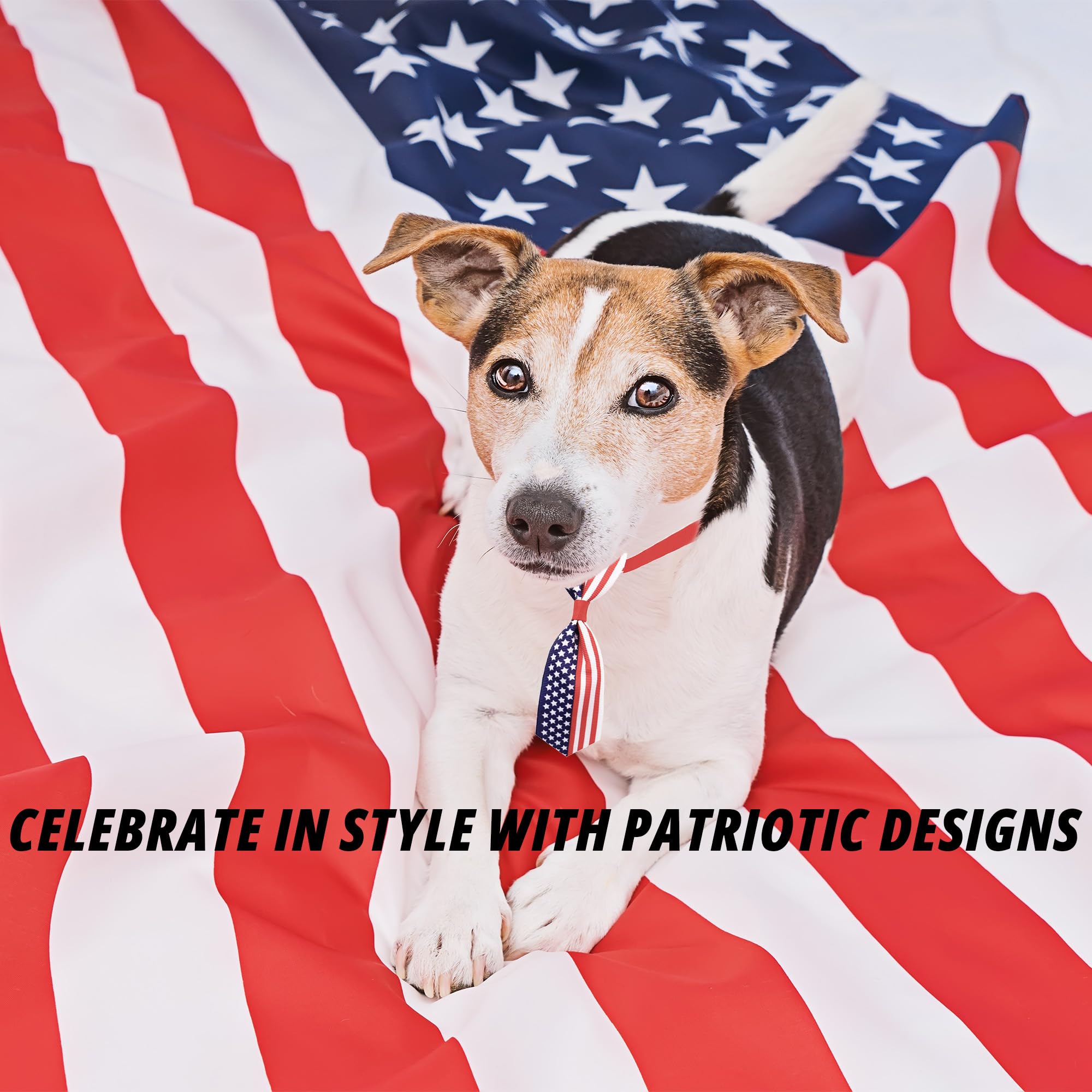 BeanBean Scoop MAGA Pet Accessories - Patriotic American Flag Dog Necktie & Bow Tie Set, Rally with Your Furry Friend for Trump