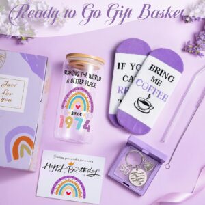 50th Birthday Gifts for Her - Best Friends Gifts for Women-Cool Gifts for 50 Year Old Woman-Unique Gift Ideas for Women Over 50 Happy Birthday Gift Basket for Her Mom Sister Coworker Daughter Him