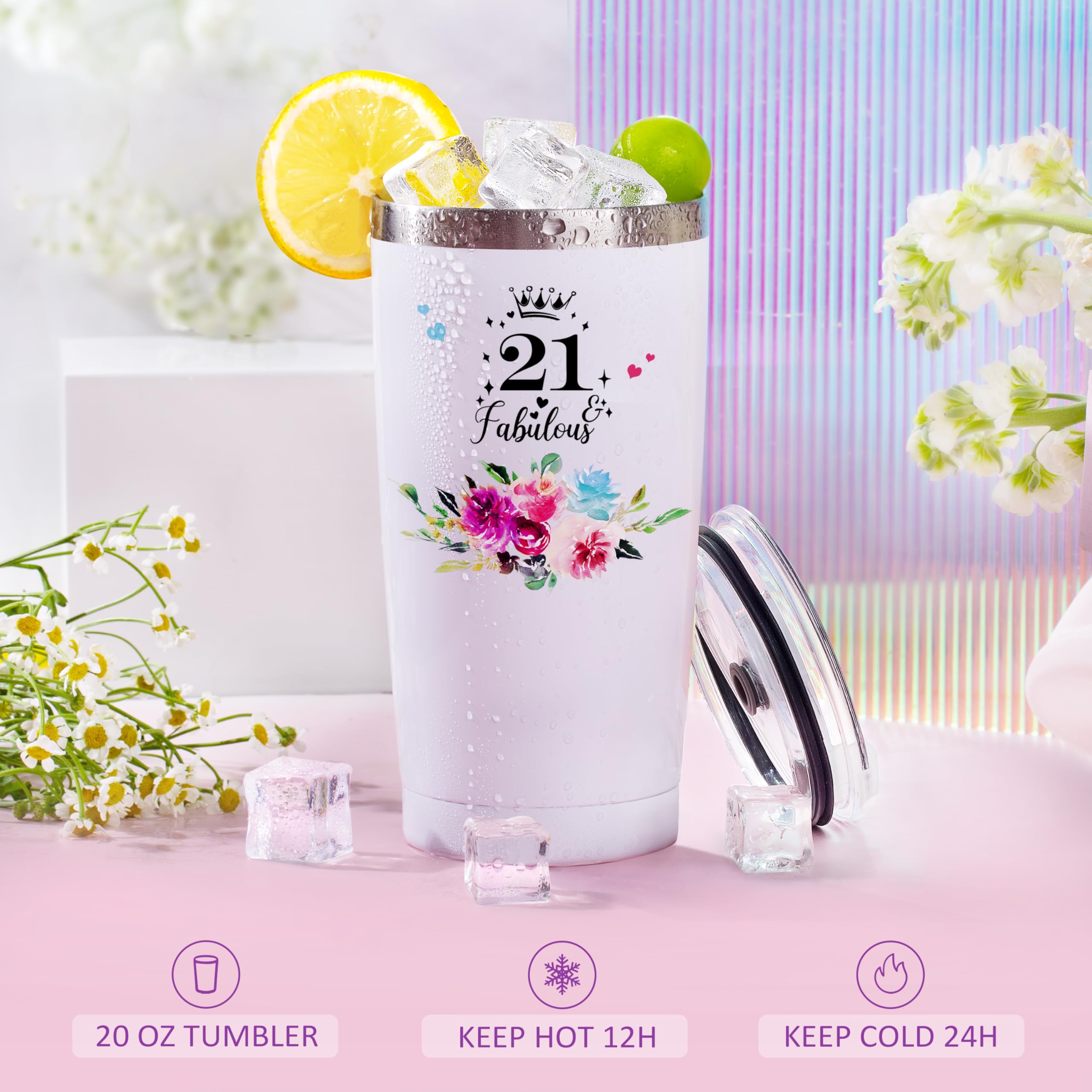 21st Birthday Gifts for Her Women,Happy 21st Birthday Basket Gifts Box for Her Daughter Sister Girlfriend,Tumblers Gifts Set for 21 Year Old Women,Funny 21 Birthday Gifts Ideas