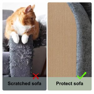 Cat Scratching Carpet Mat, Self-Adhesive Trimmable Cat Climbing Post Covered Pad Replacement for DIY Cat Tree Shelf Steps Couch Corner Wall Cat Scratcher Furniture Protector (Beige, 78.7x15.8Inch)