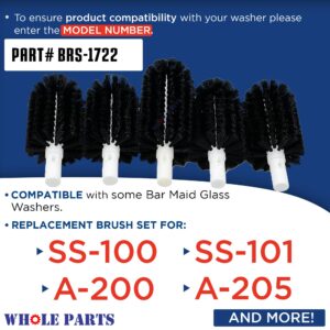 Whole Parts Glass Washer Replacement Brush Set Part# BRS-1722 - Replacement & Compatible with Some Bar Maid Glass Washers