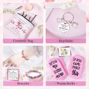 21st Birthday Gifts for Her Women,Happy 21st Birthday Basket Gifts Box for Her Daughter Sister Girlfriend,Tumblers Gifts Set for 21 Year Old Women,Funny 21 Birthday Gifts Ideas